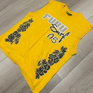 Y2K FUBU Yellow Surf 05 Floral Tank Size Small